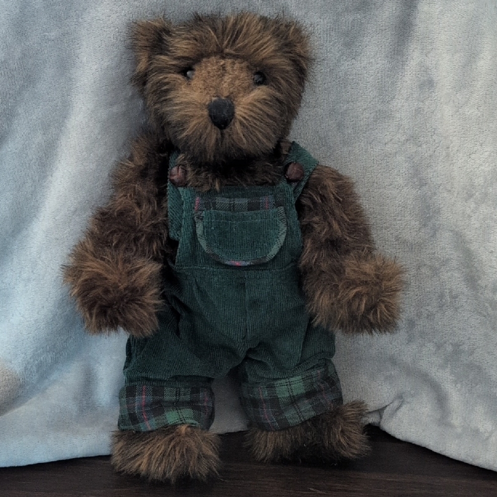 Ashton-Drake Gallery "Benjamin Bear" Plush Teddy Bear with Green Overalls
